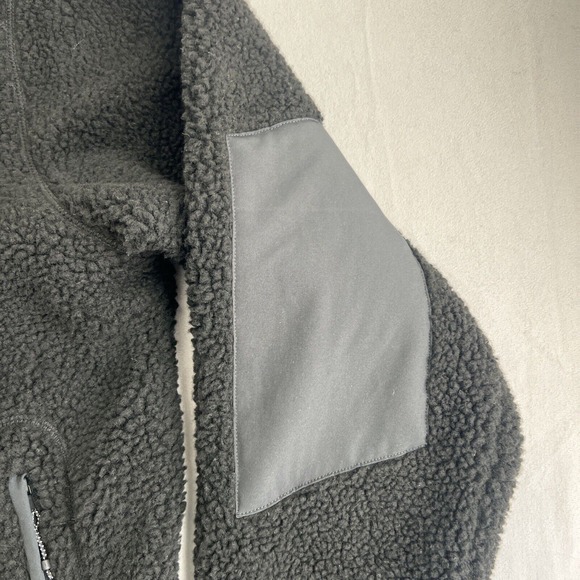 Legends Sherpa Jacket Mens Large Black Full Zip Fleece Outdoors Elbow Patch - Picture 4 of 12